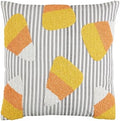 Mud Pie Candy Corn Halloween Pillow. 18" x 18"