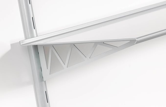 LTL Home Products Puzzle Metal Silver Wall Shelf Kit, 11" x 36", with Bridge Silver Bracket