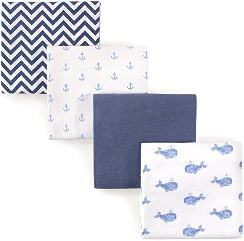Hudson Baby Unisex Baby Cotton Flannel Receiving Blankets, Whale, One Size by HudsonBaby