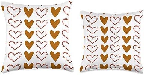 Fall Vibes Brown Hearts Autumn Accent Thanksgiving Throw Pillow - Image 3