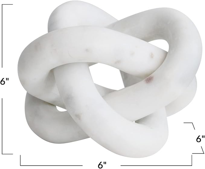 Bloomingville Decorative Interlocking Marble Chain with 3 Links, White