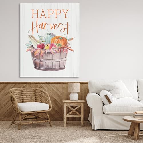 Happy Harvest Rustic Basket, 36 x 48 Inch Canvas Wall Art - Image 3