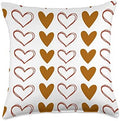 Fall Vibes Brown Hearts Autumn Accent Thanksgiving Throw Pillow by Unknown