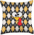 Turkey Geometric Thanksgiving Fall Autumn Aesthetic Throw Pillow by Unknown