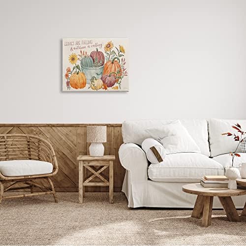 Autumn Leaves Pumpkin Basket, 24 x 30 Inch Canvas Wall Art - Image 3