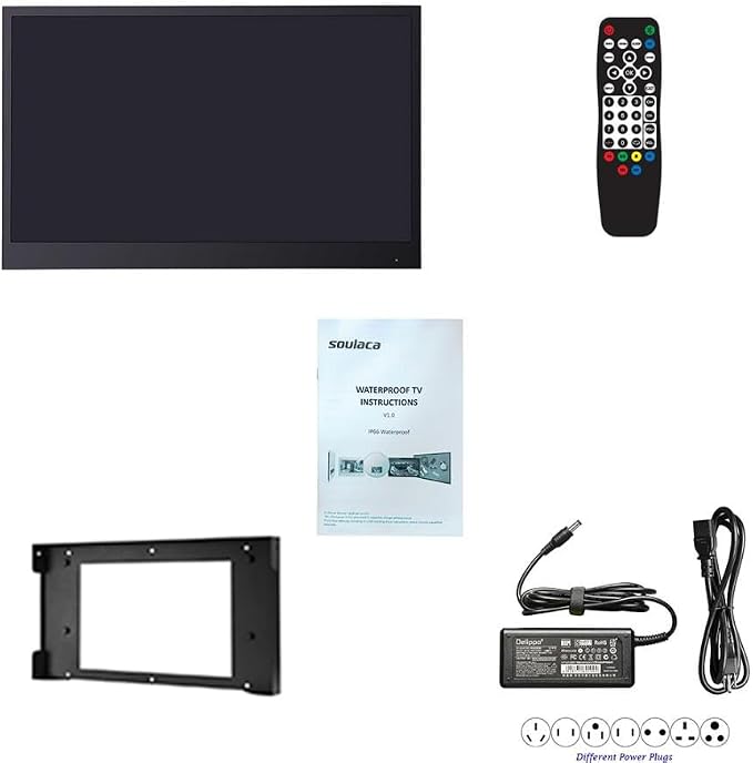 Soulaca 32 inches Black Color Bathroom Smart TV Waterproof IP66 Shower Android TV Bathtub Shower TV Hotel ATSC DTV Tuner SPA New Entertainment DC 12V