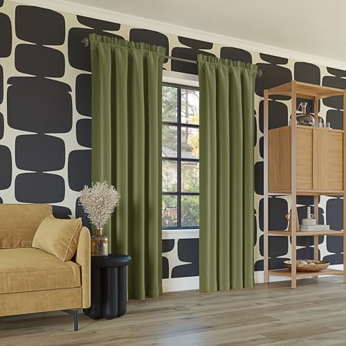 Sun Zero Oslo Theater Grade Extreme 100% Blackout Rod Pocket Curtain Panel, 52" x 84", Sage Green