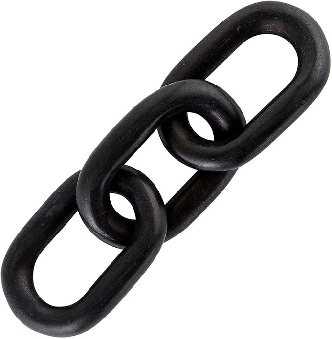 Santa Barbara Design Studio Home Décor Pure Design - Carved Marble Chain Link Décor, 13 x 4-Inch, Black