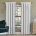 Sun Zero Oslo Theater Grade Extreme 100% Blackout Rod Pocket Curtain Panel, 52" x 63", White