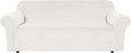 H.VERSAILTEX Stretch Velvet Sofa Covers for 3 Cushion Couch Covers Furniture Protector Soft with Non Slip Elastic Bottom, Crafted from Thick Comfy Rich Velour (Sofa 72"-90", Porcelain White)