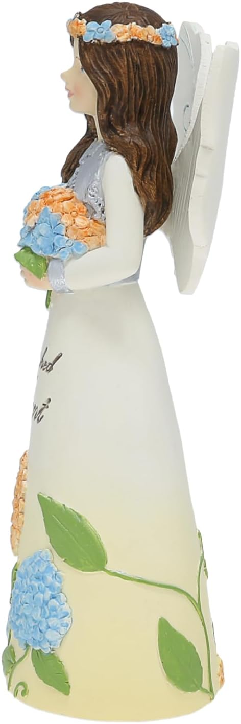 Pavilion Gift Company - Cherished Aunt - 5" Angel Figurine Floral Spring Home Decor from Niece Nephew Present