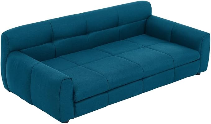 Dog Couch Bed, 51" Sofa for Dogs with Backrest and Armrest, Durable Pet Sofa with Soft Foam Cushion, Elevated Dog Couch Bed with Legs for Medium and Large Dogs, Blue