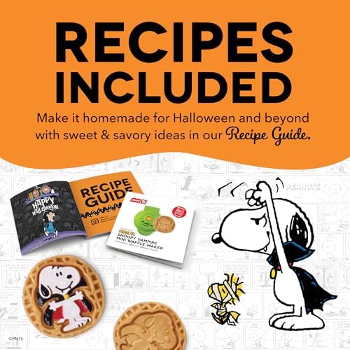 Peanuts x Dash Snoopy Vampire Mini Waffle Maker, Ceramic Nonstick, Green - Image 6