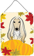 Caroline's Treasures BB2050DS1216 Afghan Hound Thanksgiving Wall or Door Hanging Prints Aluminum Metal Sign Kitchen Wall Bar Bathroom Plaque Home Decor Front Door Plaque, 12x16, Multicolor by CarolinesTreasures