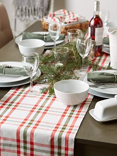 DII Jolly Christmas Tree Collection Holiday Table & Kitchen Décor, Table Runner, 14x108, Christmas Plaid - Image 2