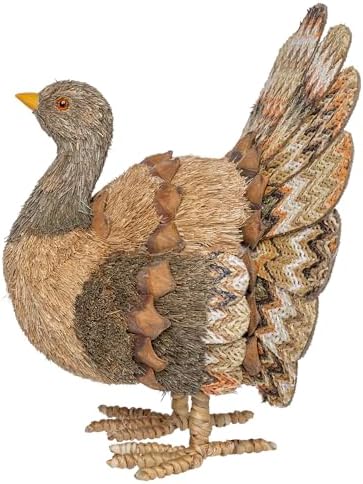 Boston International Turkey Tabletop Figurine Fall Thanksgiving Decorations, Rosy Chevron Turkey, 12" Long - Image 3