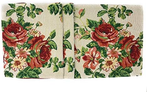 Tache Home Fashion Sweet Roses Spring Summer Traditional Country Vintage White Red Floral Decorative Woven Tapestry Table Runners, 13x72 - Image 3