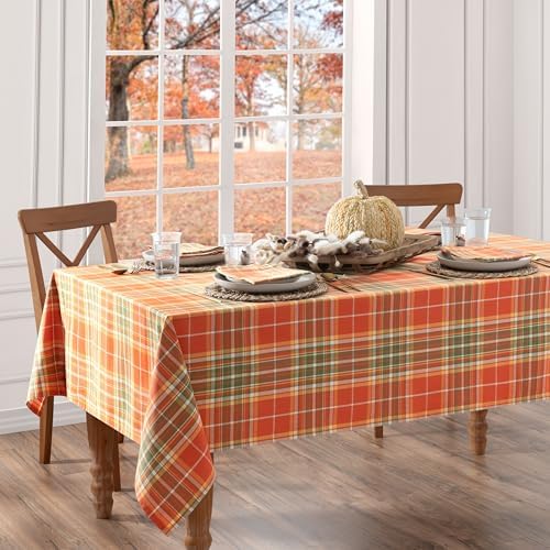 Hawley Plaid Harvest Cotton Tablecloth, Multicolor - 60" W x 102" L - Image 2