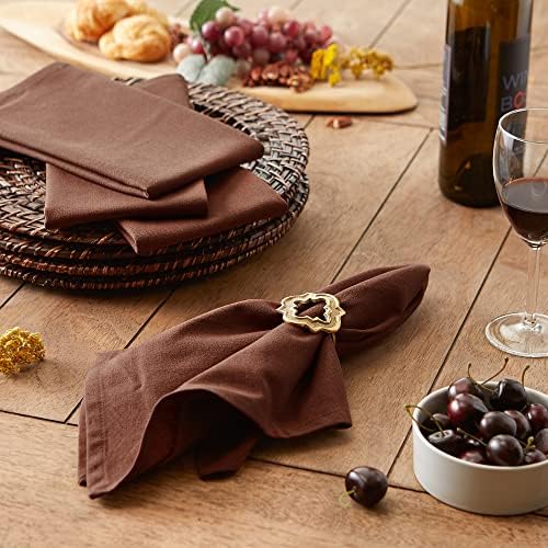 DII Solid Napkin Set Collection, 20x20, Bark Brown, 6 Piece - Image 4