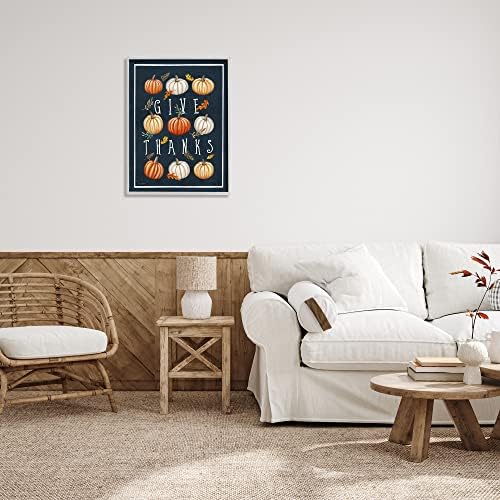Autumn Pumpkins Give Thanks Holiday, 24 x 30 Inch Framed Giclée Print - Image 3