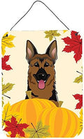 Caroline's Treasures BB2017DS1216 German Shepherd Thanksgiving Wall or Door Hanging Prints Aluminum Metal Sign Kitchen Wall Bar Bathroom Plaque Home Decor Front Door Plaque, 12x16, Multicolor by CarolinesTreasures