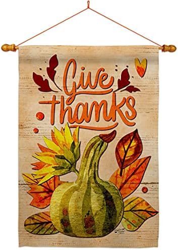 Fall Tapestry Wood Dowel Set Rod Home Banner Textile Poster Flag Stand Pole Room Wall Scroll Hanging Blue Pumpkins Squash Giving Indoor Decor, Thanksgiving Gifts Made in USA by Unknown
