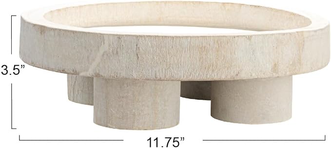 Bloomingville Paulownia Wood Pedestal Tray