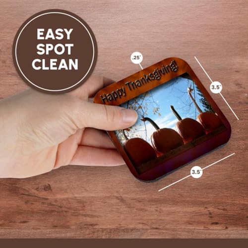 3dRose CST_34391_2 Thanksgiving Pumpkins-Soft Coasters, Set of 8 - Image 7