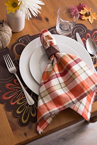 DII Thanksgiving & Fall Table Decoration Autumn Farmhouse Plaid, Napkin Set, 20x20, Pumpkin Spice Plaid, 6 Count - Image 6
