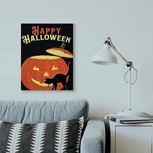 Halloween Pumpkin Cat Graphic, 24 x 30 Inch Canvas Wall Art
