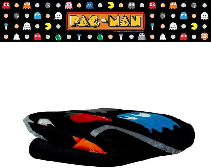 PAC-MAN Retro Cozy Throw 46 in x 60 in – Soft Cozy Plush for Couch, Bed & Travel, Collectible Gift (100% Officially Licensed Product) by Franco Collectibles®