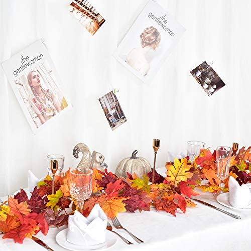 DearHouse 2 Pack Fall Garland Maple Leaf, 5.9Ft/Piece 7 Colors Hanging Vine Garland Artificial Autumn Foliage Garland Thanksgiving Decor for Home Wedding Fireplace Party Christmas - Image 4