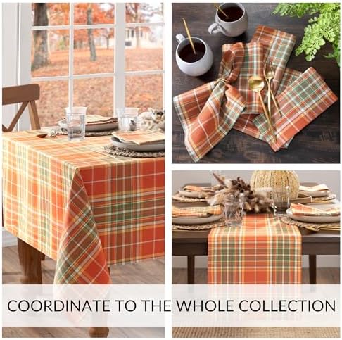 Hawley Plaid Harvest Cotton Table Runner, Multicolor - 13" W x 70" L - Image 4