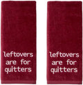 SKL Home Thanksgiving/Fall Leftovers Quitters Hand Towel Set-2pc, Wine by SKLHomebySaturdayKnightLtd