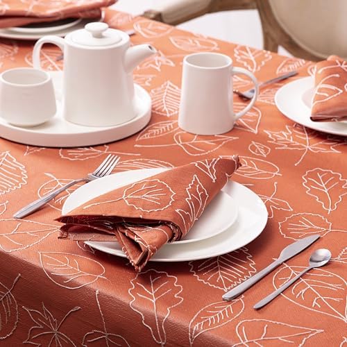 Laura Ashley Set of 6 Raised Embroidered Napkins, Maple Spice - Image 3