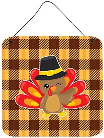 Caroline's Treasures BB7114DS66 Thanksgiving Turkey Wink Wall or Door Hanging Prints Aluminum Metal Sign Kitchen Wall Bar Bathroom Plaque Home Decor, 6x6, Multicolor by CarolinesTreasures