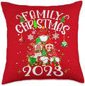 Family Happy Hallothanksmas Thanksgiving Christmas Christmas Tree 2023 Family Matching Outfits Team Gnomes Throw Pillow, 18x18, Multicolor by Unknown