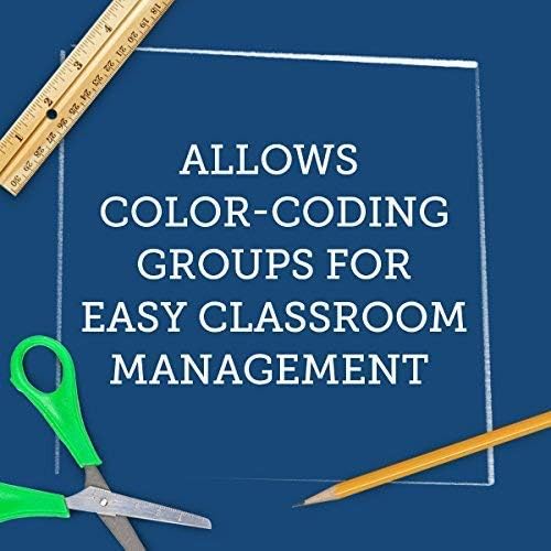 Really Good Stuff Large Plastic Storage Baskets with Handles - 6 Pack | 13.75" x 9.75" x 5", Neon Group Colors, for Books & Supplies, Organize Classroom & Home
