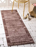 Unique Loom Autumn Collection Modern Contemporary Casual Abstract Area Rug (Brown/ Beige Border, 2 x 6 ft Runner) by UniqueLoom