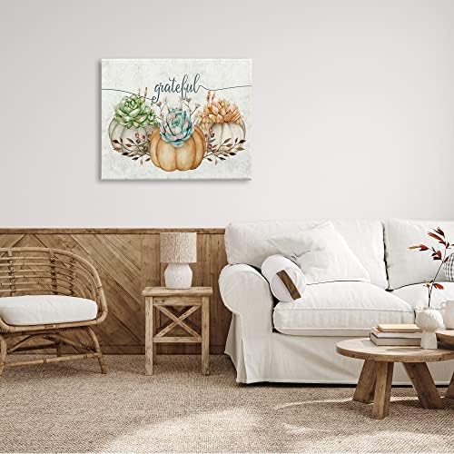 Boho Succulent Pumpkin Autumn, 30 x 40 Inch Canvas Wall Art - Image 3