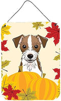 Caroline's Treasures BB2008DS1216 Jack Russell Terrier Thanksgiving Wall or Door Hanging Prints Aluminum Metal Sign Kitchen Wall Bar Bathroom Plaque Home Decor Front Door Plaque, 12x16, Multicolor by CarolinesTreasures