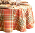 Hawley Plaid Harvest Cotton Tablecloth, Multicolor - 60" W x 84" L Oval by ElreneHomeFashions