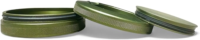 Liberty | Metal Container for Zyn, Premium Aluminum Can & Rugged Pouch Holder | Extra Capacity, Knurled Grip & Used Pouch Storage | EDC (Military Green)