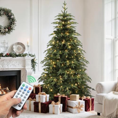YITAHOME 6ft Prelit Pencil Green Aspen Fir Christmas Tree with Remote by YITAHOME