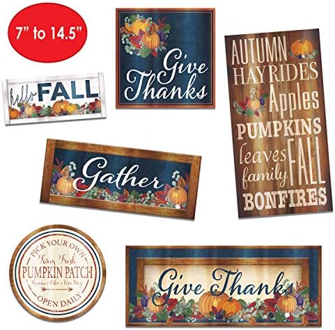 Beistle 12 Piece Durable Cardstock Paper Autumn Harvest Fall Cut Outs Thanksgiving Day Decorations for Home - Image 3