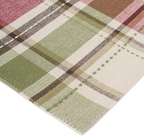 DII Embroidered Fall Plaid Placemats, 13x19 inch, Set of 4 - Image 2