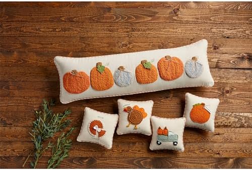 Mud Pie Thanksgiving Crochet Pillow, Truck, 8" x 8" - Image 2