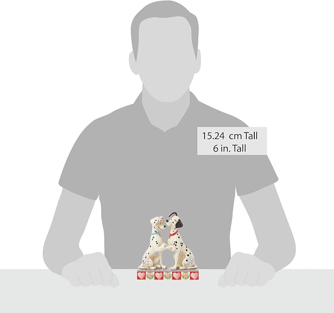 Enesco Disney Traditions Collection by Jim Shore 101 Dalmatians Pongo and Perdita Holding Paws Figurine- Stone Resin Hand Painted Collectible Disney Dog Figurines Home Decor Statue, 6 Inch