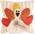 Mud Pie Thanksgiving Mini Pillow, Turkey, 8" x 8" by MudPie