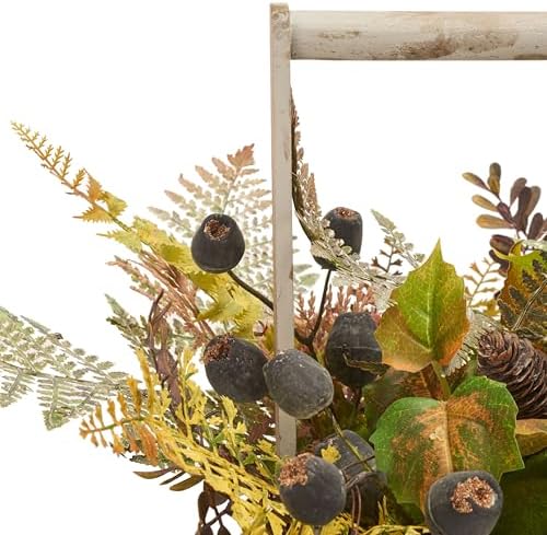 SAFAVIEH Home Collection 25-inch Decorative Artificial Lotus & Fern Arrangement Wood Planter (Fully Assembled) - Image 3